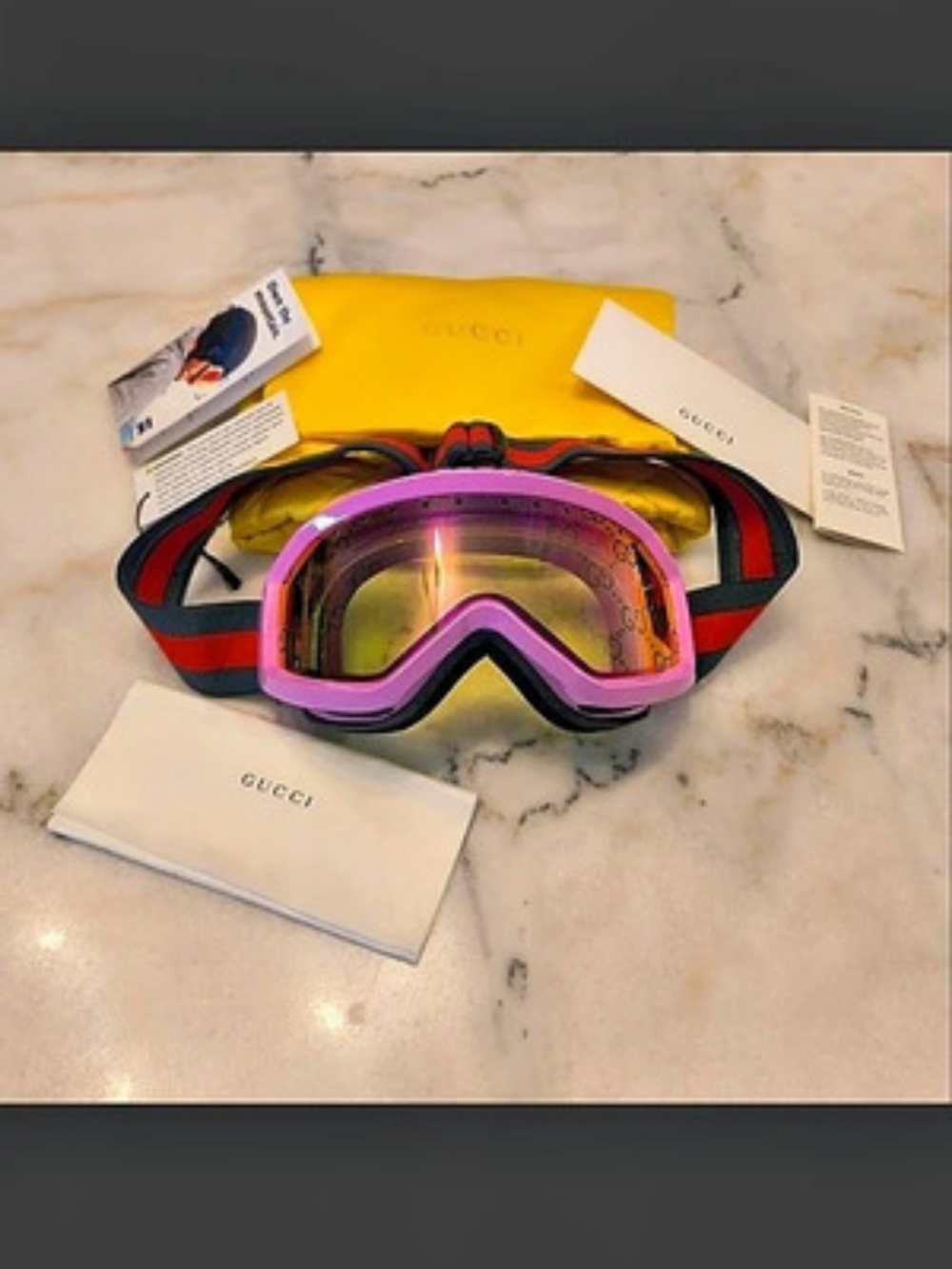 Gucci GG1210S Ski Goggles Pink & Black